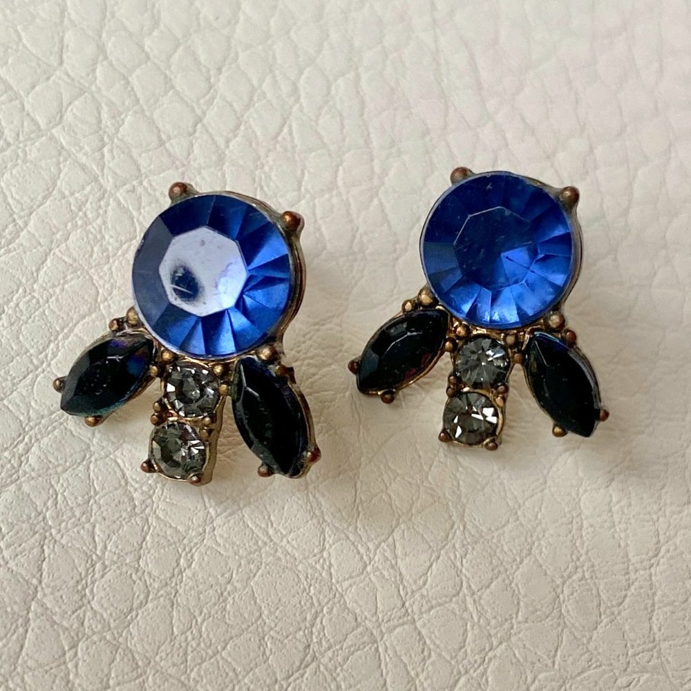 Blue Navy Jewel Cluster Studs